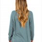 Size S Green New chic chest long-sleeved large-size women's sweater round neck