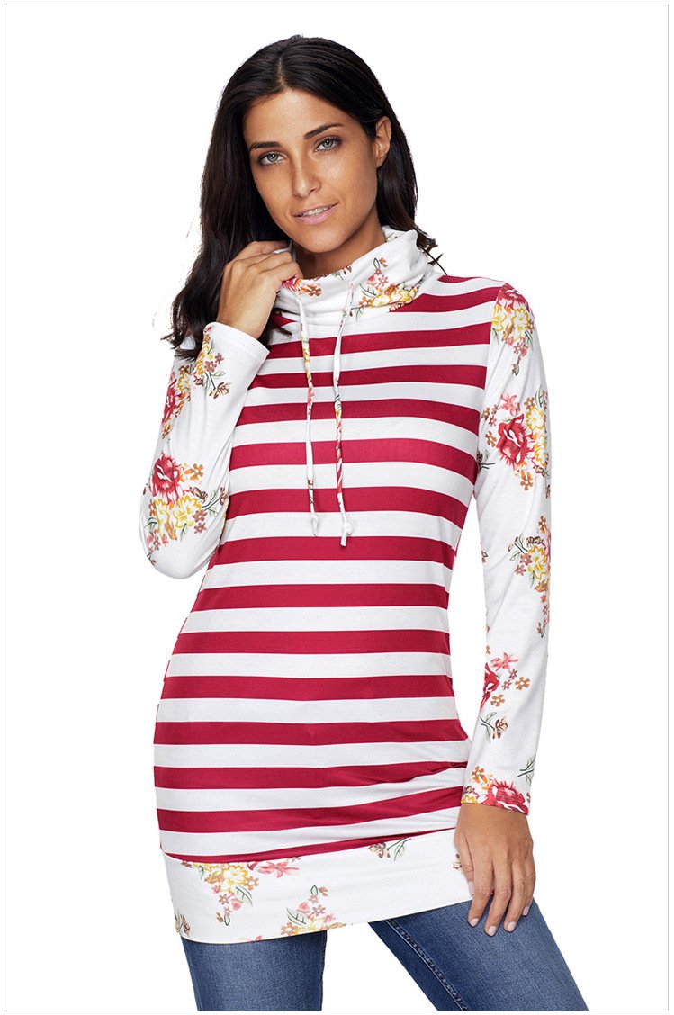 Size L Red long-sleeved Slim long-size large size women's sweater