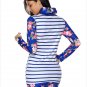Size XXL Blue long-sleeved Slim long-size large size women's sweater