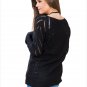 Size S Black Large size sweater V-neck loose wild women's sweaters