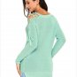 Size M Green New sweater long sleeve V-neck strapless large size women's sweater