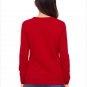 Size XXL Red Large Size knit sweater round neck wild long-sleeved women's Christmas sweater