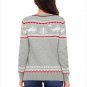 Size XXL Grey Large size printed sweater round neck long sleeve Christmas sweater