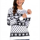 Size S Black Large size sweater round neck womens long-sleeved Christmas sweater