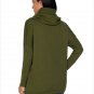 Size XL Green New women's sweater solid color high-collar hemp long-sleeved large size sweater