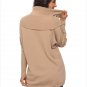Size S Khaki New women's sweater solid color high-collar hemp long-sleeved large size sweater