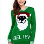 Size S Green Sweater santa round neck long sleeve plus size women's sweater