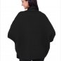 Size S Black Large size sweater shawl collar bat sleeve knit women's sweater