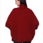 Size L Red Large size sweater shawl collar bat sleeve knit women's sweater