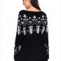 Size S Black Winter sweater sleeve round neck long sleeve printed Christmas sweater