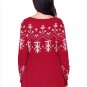 Size M Red Winter sweater sleeve round neck long sleeve printed Christmas sweater