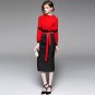Size XXL New fashion suit skirt women two sets of red coat hip half skirt women