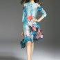 Size XL Stylish retro printed dress loose thin large size women elegant dress