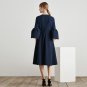 Size M Retro 2018 fall new female Lotus sleeve elegant dress puff dress