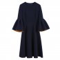 Size M Retro 2018 fall new female Lotus sleeve elegant dress puff dress