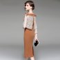 Size S Autumn new ladies long-sleeved dress lace wrap fishtail skirt Slim long Dress