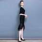 Size L Slash shoulder dress banquet little black dress ladies small dress fishtail dress