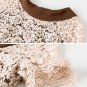 Size S Apricot Women A-line Hollow Out Lace Long Dress