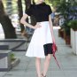 Size XL Black White Irregular Women Party Design Dress