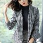 Size S Black White Women OL Sets Coat Skirt