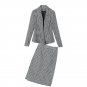 Size L Black White Women OL Sets Coat Skirt