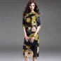 Size S 2018 Women Floral Printed Split Long Formal Dress