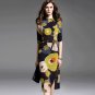Size M 2018 Women Floral Printed Split Long Formal Dress
