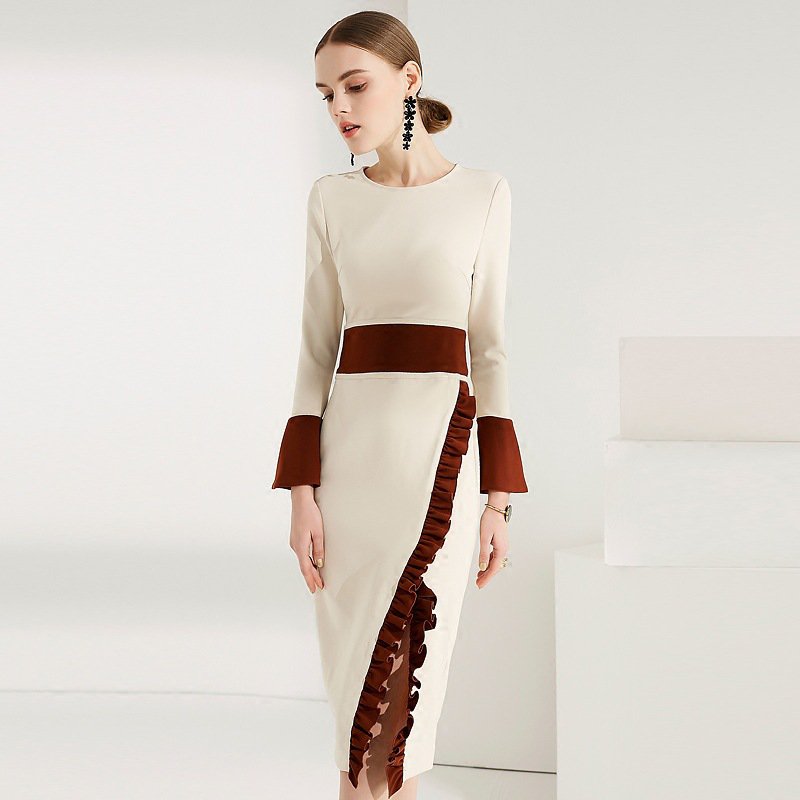 Size M Khaki Women Fashion Party Prom Dress