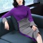 Size L Purple Women Fake Two-Piece Formal Dress