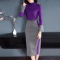 Size XL Purple Women Fake Two-Piece Formal Dress