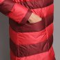 Size L Red Women Stripe Down Jacket