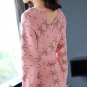 Size M Pink 2018 Women Knitted Diamond V-neck Dress
