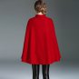 Size S Red Women Sequined Embroidered Cloak Coat