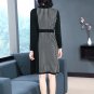 Size XL Black Grid Women Chic Dress