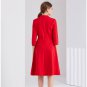 Size L Red Classic 1950s Women Dress