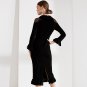 Size L Black Lace Women Long Party Dress