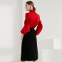 Size M Red Black Women Two Piece Dress
