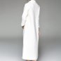 Size M White Women Embroidered Wool Coat