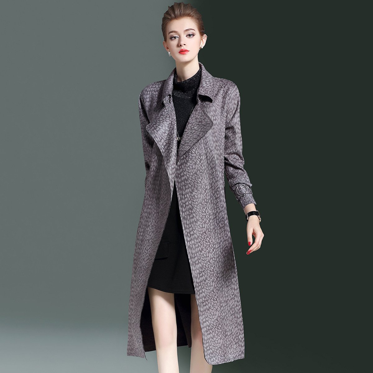 Size S Grey Women Fashion Coat