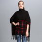 Size S Black Women Grid Tassel Tops