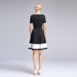 Size S Black White Patchwork Women Fashion Street Party Dress