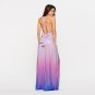Size S Purple Gradient Sexy Cross Bandage Evening Dress DM1077