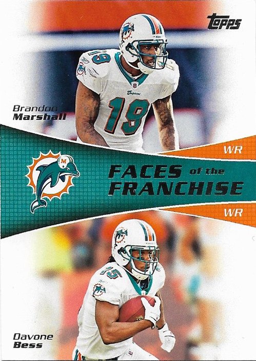Brandon Marshall, Davone Bess 2011 Topps Faces of the Franchise #FF-MB Miami Dolphins Football Card