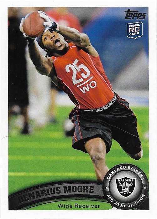 Denarius Moore 2011 Topps Rookie #215 Oakland Raiders Football Card