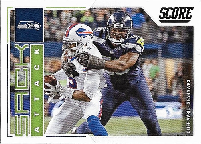 Cliff Avril 2017 Score Sack Attack #8 Seattle Seahawks Football Card