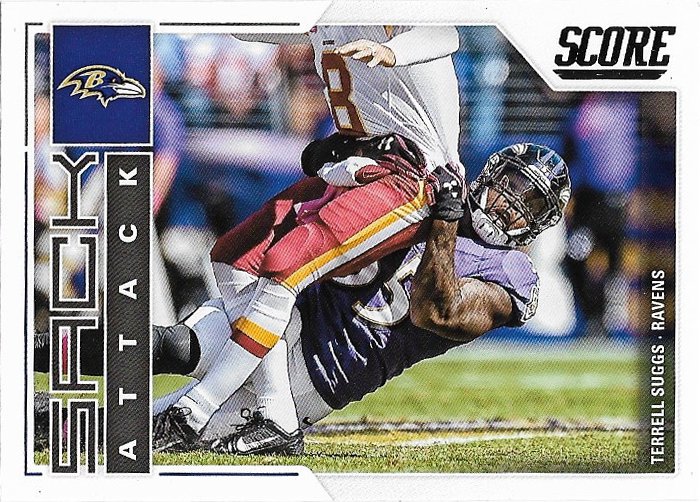 Terrell Suggs 2017 Score Sack Attack #114 Baltimore Ravens Football Card