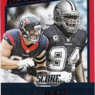 J.J. Watt, DeMarcus Ware 2016 Score Reflections Red #15 Texans, Cowboys Football Card