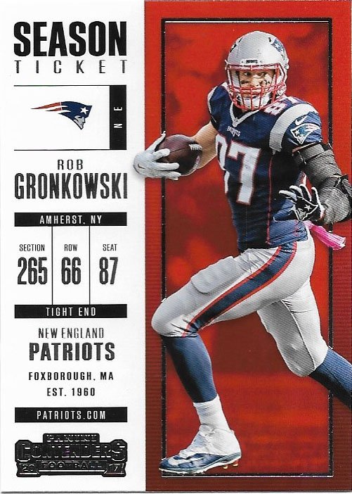 Rob Gronkowski 2017 Panini Contenders 96 New England Patriots Football 