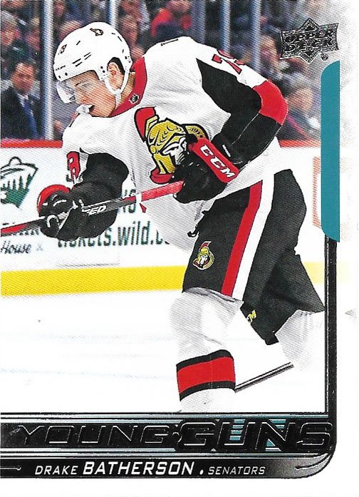 Drake Batherson 2018-19 Upper Deck Young Guns Rookie #484 Ottawa Senators Hockey Card