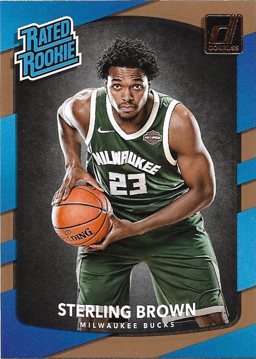 Sterling Brown 2017-18 Donruss Rookie #165 Milwaukee Bucks Basketball Card